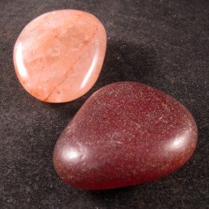 Carnelian & Hematoid Rose Quartz Pocket Rock Set