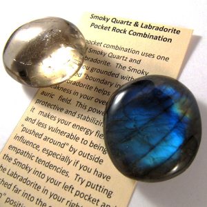 Labradorite and Smoky Quartz Pocket Rocks